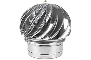 R.S ONLINE-STORE Kaminaufsatz säurebeständigen Edelstahl drehbarer Kugelaufsatz Schornsteinaufsatz Lüftungsaufsatz Ofen Schornsteinhaube Schornsteinabdeckung (180mm)