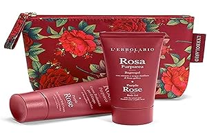 L'Erbolario ROSA PURPUREA Beauty Pochette Favolosa Edizione Limitata Bagnogel 75 ml e Crema Profumata per il Corpo 75 ml