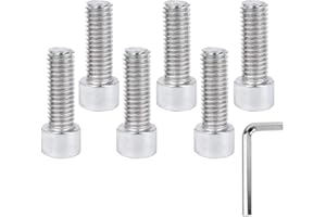 DAZISEN 7pcs Accesorios de Bicicleta - Tornillo de Cabeza Allen Tornillos con Hexagonales de Acero Inoxidable Tornillos para Bicicleta, Plateado, (M5x16)*6+Llaves Allen*1