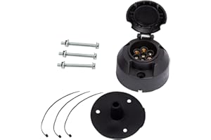 ETUKER 7-polige Anhängersteckdose mit Gummidichtung, 12 V 7-poliger Anhängerkupplungsstecker, wasserdicht für LKW Wohnmobil/Autos Boot Wohnwagen Anhänger Zubehöradapter