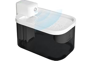 DOGNESS Fuente de Agua para Gatos con Filtro de Membrana Hueca con Sensor de Movimiento 3,2 L inalámbrico 5000 mAh Funciona con Pilas para Gatos y Perros pequeños