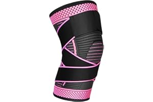 Ruilala Kniebandage Sport Kniestütze für Herren Damen Elastisch Knie Sleeve Verwendet für Laufen, Basketball, Fitness, Fußball, Gewichtheben 1 Stück (Rosenrot, XXL)