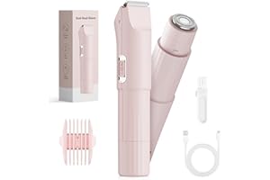 SURPN Épilateur pour Bikini Femme - Rasoir Électrique Double Tête 2 en 1 - Épilation Sûre pour le Corps, le Visage, le Menton, le Pubis, les Aisselles et les Jambes, Rechargeable par USB（Non étanche）