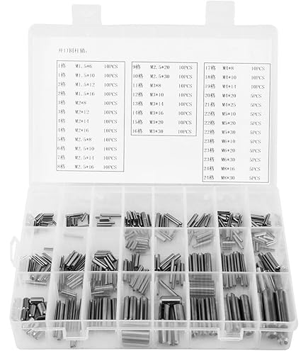 Uxcell 10Pcs M5x40mm Stainless Steel Split Spring Dowel Pins - Roll Pins For Alignment, Silver