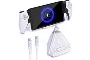 OSTROGEAR Stazione di Ricarica per PS Portal Remote Player, Supporto Dock Base di Ricarica Rapida Accessori Portatili Compatti per PS Portal Console con Cavo Type C, Bianco