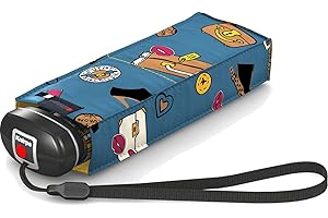 Knirps Regenschirm Mini Taschenschirm Travel klein leicht - Miami, Miami Atlantic (Blau), Länge 17,5 cm, Breite 5,5 cm, Höhe 3,5 cm