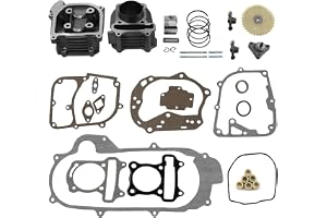Trkimal cylindermonteringsgrupp cylinderhuvud med tätningssats, ersättning för GY6 50cc 139QMB Racing Scooter, 50 mm borrning