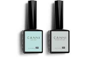 CANNI Hema Free Top Coat Gel UV Base Coat set gellack gel nagellack underlack & överlack gel polish långvarig ingen torkning härdad topp rock nagelkonst start manikyr salong gör-det-själv på hemmet