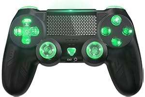 Gamrombo Wireless Controller for ps4, LED Gamepad for ps4 Pro/Slim/PC with Dual Vibration/LED/Turbo/Touch Pad/3.5mm Audio Jack/Wake up, LED RGB