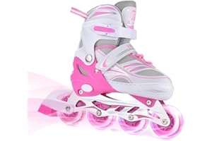 ERNAN Inline Skates,Adjustable Light up Kids Inline Skates, for Boys and Girls,Roller Skates for Kids Youth, Beginner