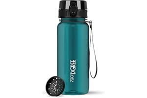 720°DGREE Butelka do picia 350ml, 500ml, 650ml, 1l, 1.5litr, 2l "uberBottle" softTouch +Sitko - Bez BPA - Butelka na wodę na uczelnię, pracę, fitness, rower, na zewnątrz - Butelka sportowa z Tritan