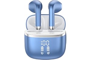 HOIFA Bluetooth 5.4 Kopfhörer,In Ear Kopfhörer Kabellos Bluetooth,50H Spielzeit mit LED,Kabellose Kopfhörer mit 4 ENC Mic,IPX7 Wasserdicht in Ear Ohrhörer für Arbeit/Freizeit/Studium,Blue