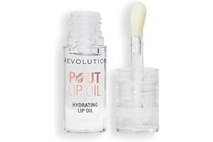 REVOLUTION BEAUTY LONDON Revolution, Pout Lip Oil, Nourishing Tinted Lip Oil, High Shine, Non-Sticky Finish, Vegan & Cruelty-Free, Lychee Clear, 4ml