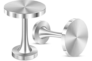 GUDUI Curtain Holdbacks, Curtain Tiebacks Hooks Wall Mounted Drapery Holdbacks Curtain Pullbacks Medallion Round Curtain Holders for Wall with Screws, 2 Pack (Chrome Silver)