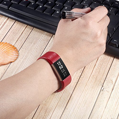 DigiHero Ersatz-Armband für Fitbit Charge 2, Leder, mit Metall-Schließe (ohne Tracker), 1 Stück - 5