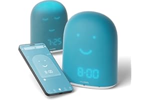 REMI - Le Meilleur réveil Enfant pour Apprendre à Dormir Plus - Ecoute Audio - Suivi du Sommeil - Veilleuse - Enceinte Musique - Bleu