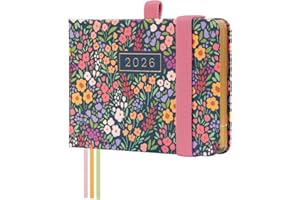 Finocam - Agenda 2026 Semana Vista Vertical | Enero - Diciembre (12 meses) | Agenda Anual 2026 con goma elástica y 3 cintas punto | Tapa Dura Minimal Design - Flora - Español