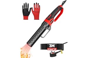 EZUVITA 2000W Electric Charcoal Starter with 3m Cable, 60S Rises to 700℃ Fire Lighter with Air Blower for Grill, BBQ, Wood Burning Fireplaces, Chemical Free Heated fire starter with Gloves Included