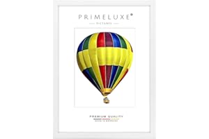PrimeLuxe Marco de fotos de madera 22 x 28 cm (tamaño de la imagen) en blanco mate, color y tamaño a elegir, marco para pósteres, puzles, collage de fotos, fabricado en Alemania