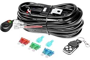 ‎RIGIDON RIGIDON Kabelbaum Kabelsatz Relais Adapter für KFZ Scheinwerfer Arbeitsscheinwerfer Tagfahrleuchten Lichtleisten DC 12V/40A 18AWG, On-Off-Fernbedienungsschalter (Modell B für 1 Lampe)