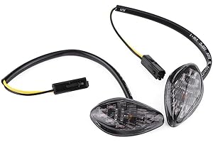 Keenso 2pcs Motorcycle LED Turn Lights 12V Indicator Turn Light Flush Mount Lamp Amber Front Rear Universal