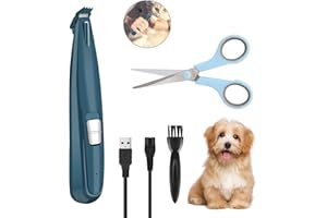Welltop Pet Foot Hair Clipper with LED Light, Dog Grooming Clippers Cordless Pet Hair Trimmer Quiet Rechargeable Shaving Tool for Dog Cat Hair Around Face Eyes Ears Rump Paws
