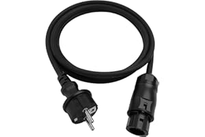 BQWEUN 5 m Cavo Solare, 1,5 mm² Cavo per Pannelli Solari, BC01 su Presa Schuko, Cavo di Alimentazione AC per Microinverter, Cavo Fotovoltaico per Nell'energia Solare