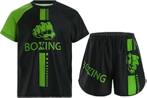 Kaerm Kinder Junge Wushu Fitness Kleidung Muay Thai Anzug Kick Boxshorts Sportbekleidung Kampfsport Kampfausrüstung