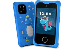 Adicop Pretend Smartfon, Aparat Cyfrowy 1080P Ekranem Dotykowym 2.8 cala na 3–8 lat Dziewcząt Chłopców, Aparat Kamera Wideo Dzieci, Prezenty świąteczne urodzinowe Zabawka z kartą SD 32 GB (Niebieska)