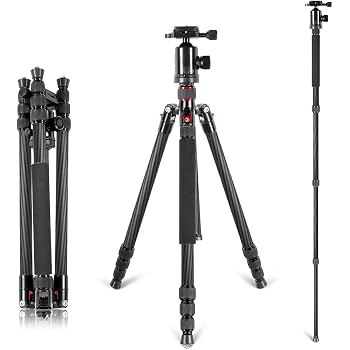 K&F Concept Treppiede Per Fotocamera 176cm, Cavalletto Fotografico In Alluminio, Tripod Da Viaggio Con Testa A Sfera A 360° BH-36L, Compatibile Con Canon Nikon Sony DSLR Reflex, Carico Massima 15kg - 4