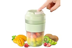 EMEBAY Mini Mélangeur Portable Autonettoyage, Mixeur Portable à Smoothie, Tasse à Jus, Presse-agrumes électrique USB Rechargeable avec 4 Lames Blender Portable pour Cuisine Bureau Voyage