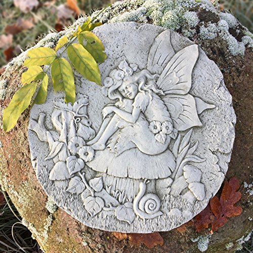 Antikas - Mauerdekoration Feen und Elfen Relief - Elfe als Schmetterling Dekoration Elfe