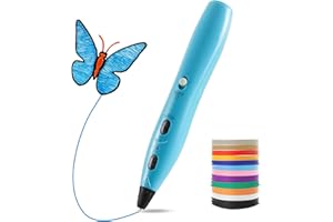 LIHUACHEN RPC200B 3D Stift Set, einschließlich 12 Farben PLA-Kunststofffilament, kompatibel mit PLA-Filament, geeignet für DIY-Bastelarbeiten. (Blue)