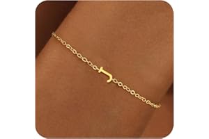 RMMD Armband Damen Gold Silber - 18K Gold/Weißgold Vergoldete Initialen Armband mit Buchstaben Armbänder Personalisiert Geschenke Modeschmuck für Frauen Teenager Mädchen