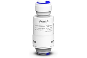 Frizzlife PRV3 Válvula de protección para sistema de ósmosis inversa y filtro de agua, 60 PSI, conexión rápida de 3/8 pulgadas