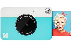 KODAK Printomatic Sofortbild-Digitalkamera in Vollfarbe - Hochwertige Fotos auf Zink 2x3" Klebefotopapier - 5MP, tragbar, kreatives Spaßgeschenk für Geburtstag, Weihnachten, Feiertag - Blau