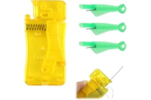 KODWIS 4 Piezas Automático de Agujas, Enhebradores de Aguja de Plástico Hogar Enhebrador Herramienta de Enhebrado es Adecuada para Trabajos de Costura y Enhebrado Rápido de la Máquina de Coser (Amarillo)