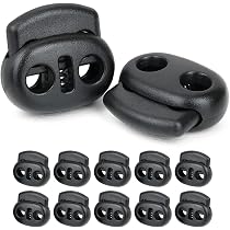 Set di 10 fermi con ampio bottone automatico (doppio foro) per