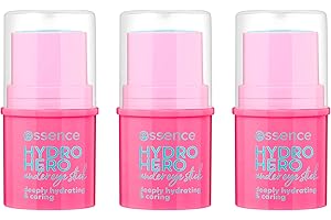 ‎ESSENCE COSMETICS essence HYDRO HERO under eye stick, Augenpflege, Transparent, mit Vitaminen, pflegend, beruhigend, transluzent, vegan, ölfrei, ohne Parfüm, ohne Alkohol, 3er Pack (3x4.5g)