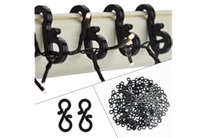 Vikdio 120 Pcs Black Gutter Hooks for Securing Outdoor String Lights, Gutter Hook Ideal for Hanging Meteor Shower Icicle Lights on Wedding Christmas Halloween Garden Tree Home Decor