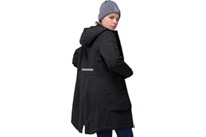 33,000ft Damen Wintermantel Lange Warme Winterjacke Parka Regenjacke Verdickene Funktionsjacke Mit Kapuze Übergangsjacke Outdoorjacke