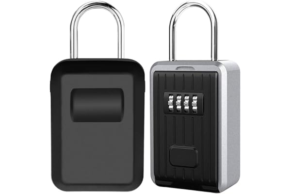 TEUEN Boite à Clé Sécurisée Montage Mural Boite a Clef avec Code Numérique à 4 Chiffres, Extra Grande Lock Box Coffre a Clefs Exterieur avec Anse, Format XL Boîte à Clés à Code