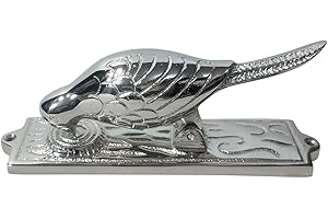 Fenzo Woodpecker Door Knocker Handcrafted Antique Style Aluminum Front Door Knocker, Vintage Bird Design, Rustic Outdoor Home Décor, Loud Knock, Easy to Install for Porches & Entryways (Silver)