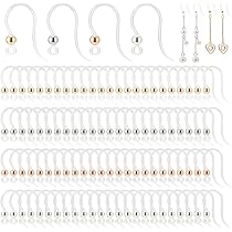 PandaHall 200pcs Stainless Steel French Hook Earwires - Ball Dot Earring Findings For DIY Jewelry