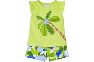 Mayoral Conjunto Short Niña – Camiseta Sin Mangas – verano Niña - Sport – Camiseta bordada y Pantalón corto estampado