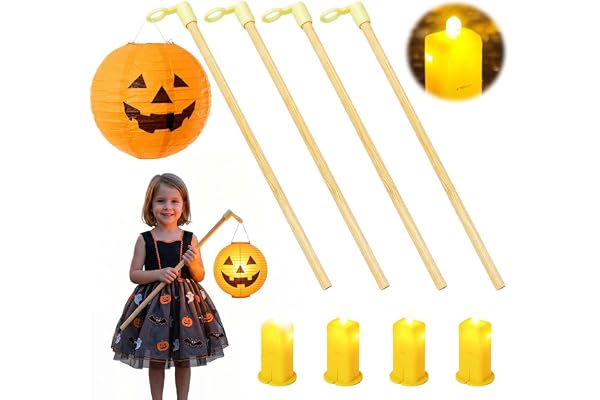 Elektrisk LED-lyktstång, 4 stycken lyktpinnar med LED för St Martin | LED elektronisk lyktpinne barn, för papperslykta, barnfester, lyktor, halloween och jul (30 cm)