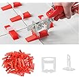 400PCS Tile Leveling System Kits 1.5mm 300pcs Tile Spacers Clip 100pcs Reusable Tile Wedges and 1 Tile Leveling Pliers,Floor Tile Leveling System Tool