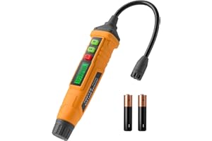 Détecteur de gaz Naturel, TopTes PT210S avec sonde de 10cm Détection pour Les fuites de gaz Naturel et du Propane - Convient pour Les cuisinières et Les Fours, Mesure en% Lie (Pile x2 Incluse)-Orange