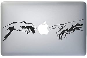 MURAL STICKERS ADESIVO LAPTOP MANI Michelangelo - Pc Portatile Tablet Laptop Decal Sticker Art Painting Design Vinyl Pro AirBook Retina 11 13 15 17 POLLICI Decor Stickers (11 13 15 17 inches) 2 PEZZI 13X6 CM ARGENTO
