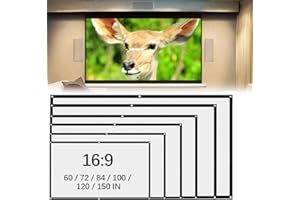RASHION Projector Screen, Portable Projector Screen with 16:9 HD Screen for School Home Theatre Cinema, Foldable Projection Screen 60"/72"/84"/100"/120"/150" (100 inch)
